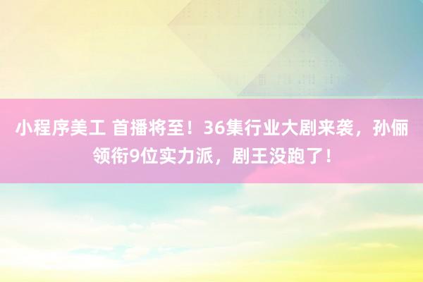 小程序美工 首播将至！36集行业大剧来袭，孙俪领衔9位实力派，剧王没跑了！