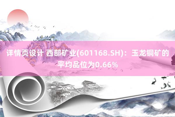 详情页设计 西部矿业(601168.SH)：玉龙铜矿的平均品位为0.66%