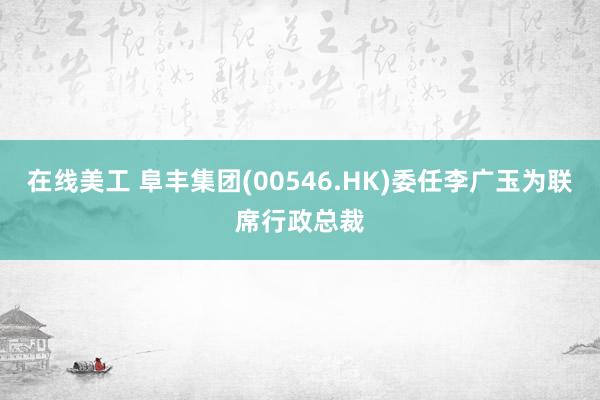 在线美工 阜丰集团(00546.HK)委任李广玉为联席行政总裁